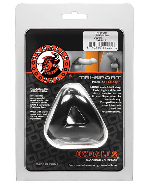 Oxballs Oxballs Atomic Jock Tri Sport 3 Ring Sling Cockring - Black - Image 3