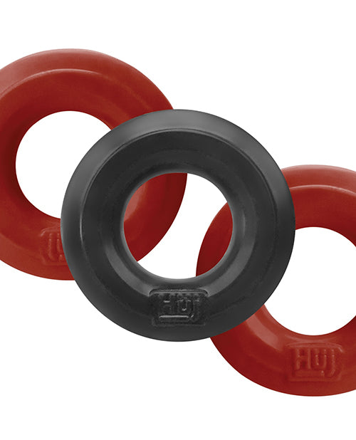 Hunky Junk C Ring Multi Pack - Cherry/Tar Ice Pack of 3