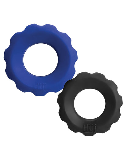 Hunky Junk Hunky Junk Cog Ring 2 Size Double Pack - Cobalt & Tar Pack of 2 - Image 2