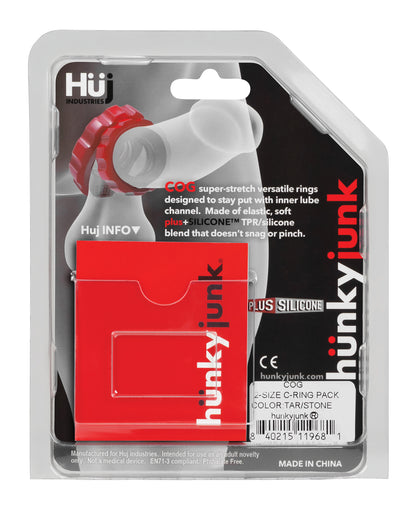 Hunky Junk Hunky Junk Cog Ring 2 Size Double Pack - Cobalt & Tar Pack of 2 - Image 5
