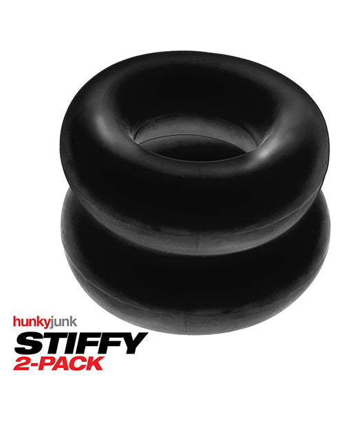 Hunky Junk Stiffy 2 Pack Cockrings - Tar Ice