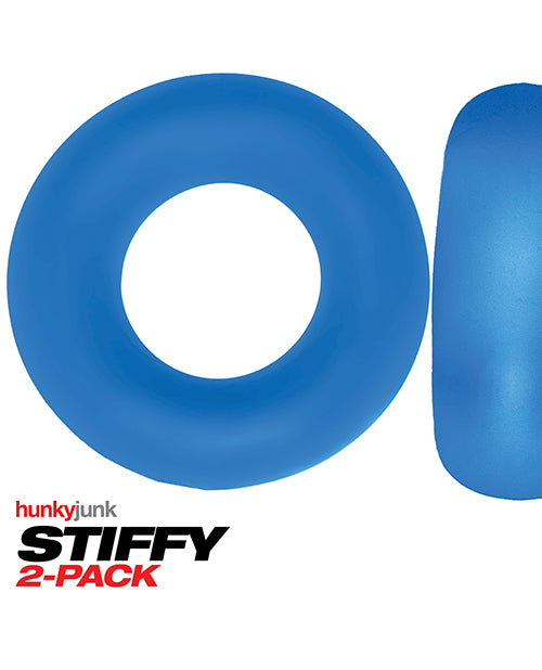 Hunky Junk Stiffy 2 Pack Cockrings - Teal Ice