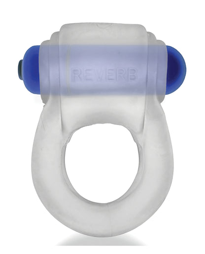 Hunky Junk Hunky Junk Revring Cock Ring w/Vibe - Clear w/Blue Vibe - Image 5