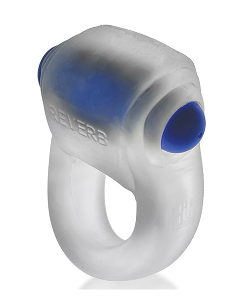 Hunkyjunk Revring Cock Ring w/Vibe - Clear w/Blue Vibe