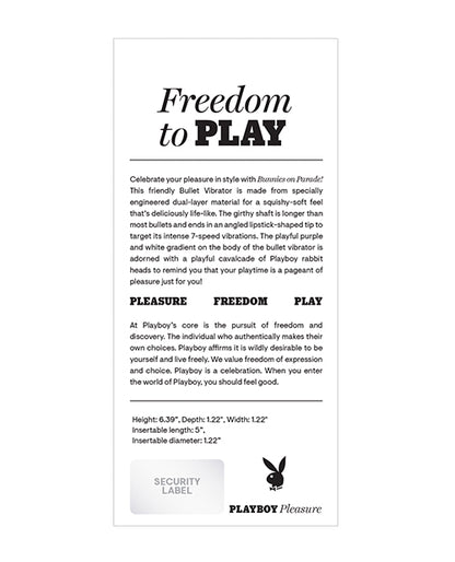 Playboy Pleasure Bunnies on Parade Bullet Vibe - Pink/White