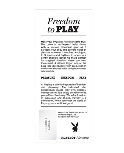 Playboy Pleasure Orgasmic Fantasy Bullet - White