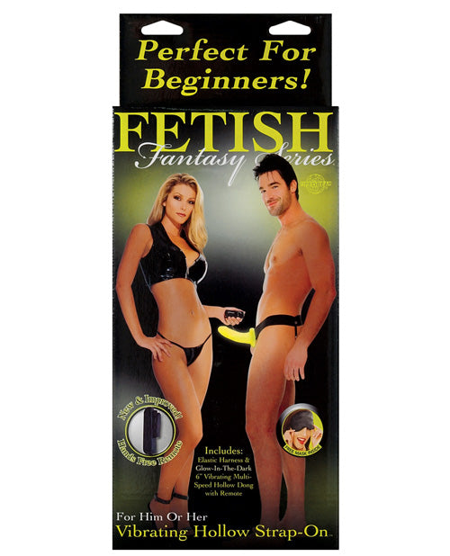Fetish Fantasy Series for Him or Her Vibrating Hollow Strap-On - Glow in the Dark