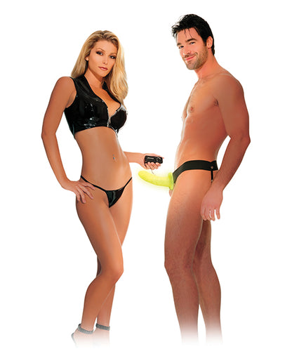 Fetish Fantasy Series for Him or Her Vibrating Hollow Strap-On - Glow in the Dark