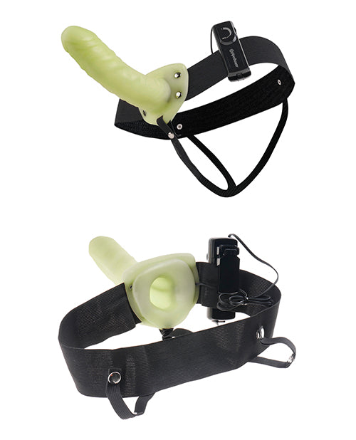 Fetish Fantasy Series for Him or Her Vibrating Hollow Strap-On - Glow in the Dark