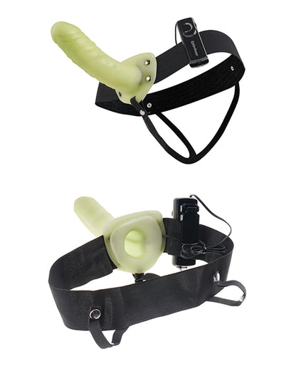 Fetish Fantasy Series for Him or Her Vibrating Hollow Strap-On - Glow in the Dark