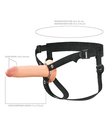 Fantasy X-tensions Elite 7" Silicone Hollow Strap-on - Light