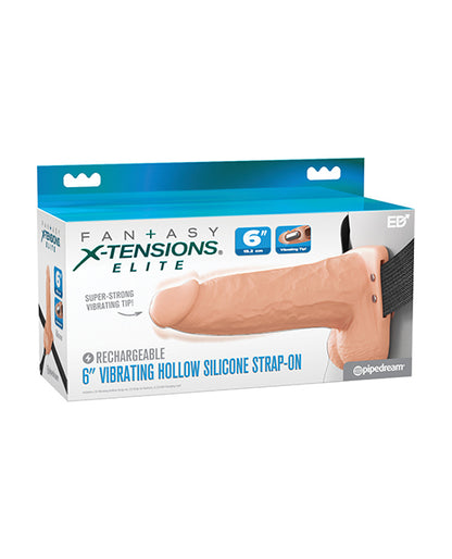 Fantasy X-tensions Fantasy X-Tensions Elite 6" Vibrating Hollow Strap-On - Light