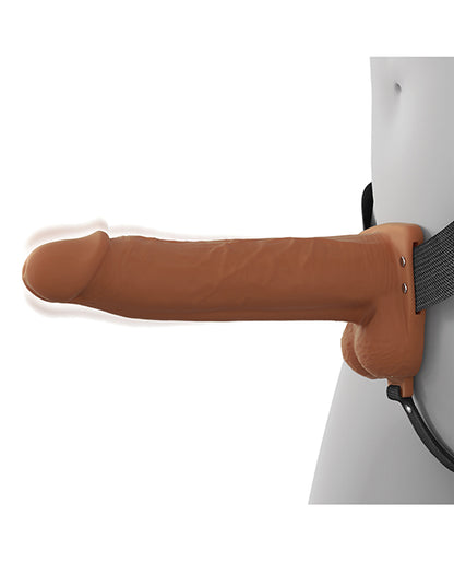 Fantasy X-tensions Fantasy X-Tensions Elite 8" Vibrating Hollow Strap-On - Brown - Image 2
