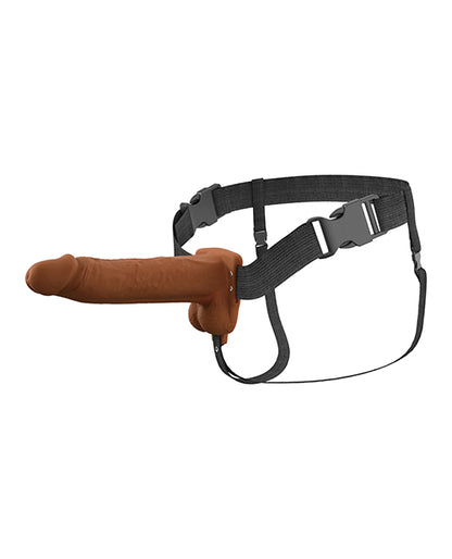 Fantasy X-tensions Fantasy X-Tensions Elite 8" Vibrating Hollow Strap-On - Brown - Image 4