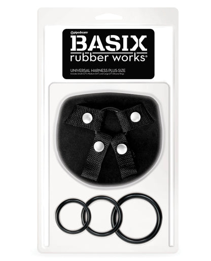 Basix Rubber Works Universal Harness Plus Size - Black