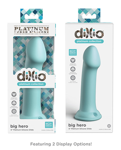 Dillio Dillio Platinum 6" Big Hero Silicone Dildo - Teal - Image 5