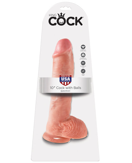 King Cock 10" Cock w/Balls - Flesh