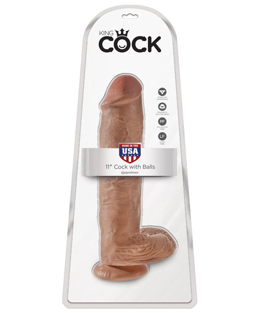 King Cock 11" Cock w/Balls - Tan