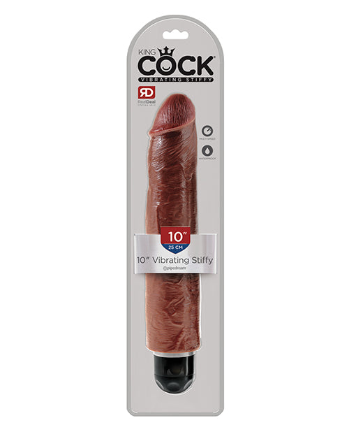 King Cock 10" Vibrating Stiffy - Brown