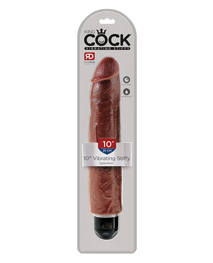 King Cock 10" Vibrating Stiffy - Brown