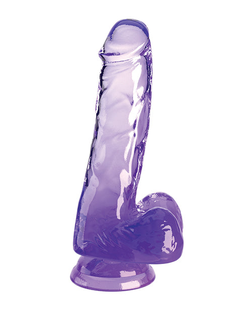 King Cock Clear 6" Cock w/Balls - Purple