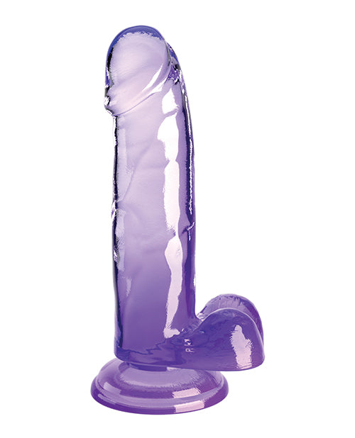 King Cock Clear 7" Cock w/Balls - Purple