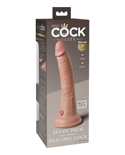 King Cock Elite 7" Dual Density Silicone Cock - Light