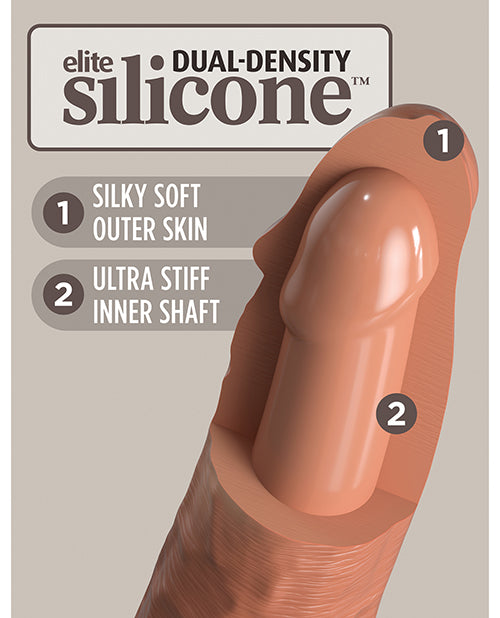 King Cock Elite 7" Dual Density Silicone Cock - Tan