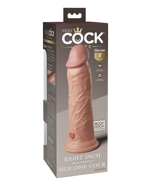 King Cock Elite 8" Dual Density Silicone Cock - Light