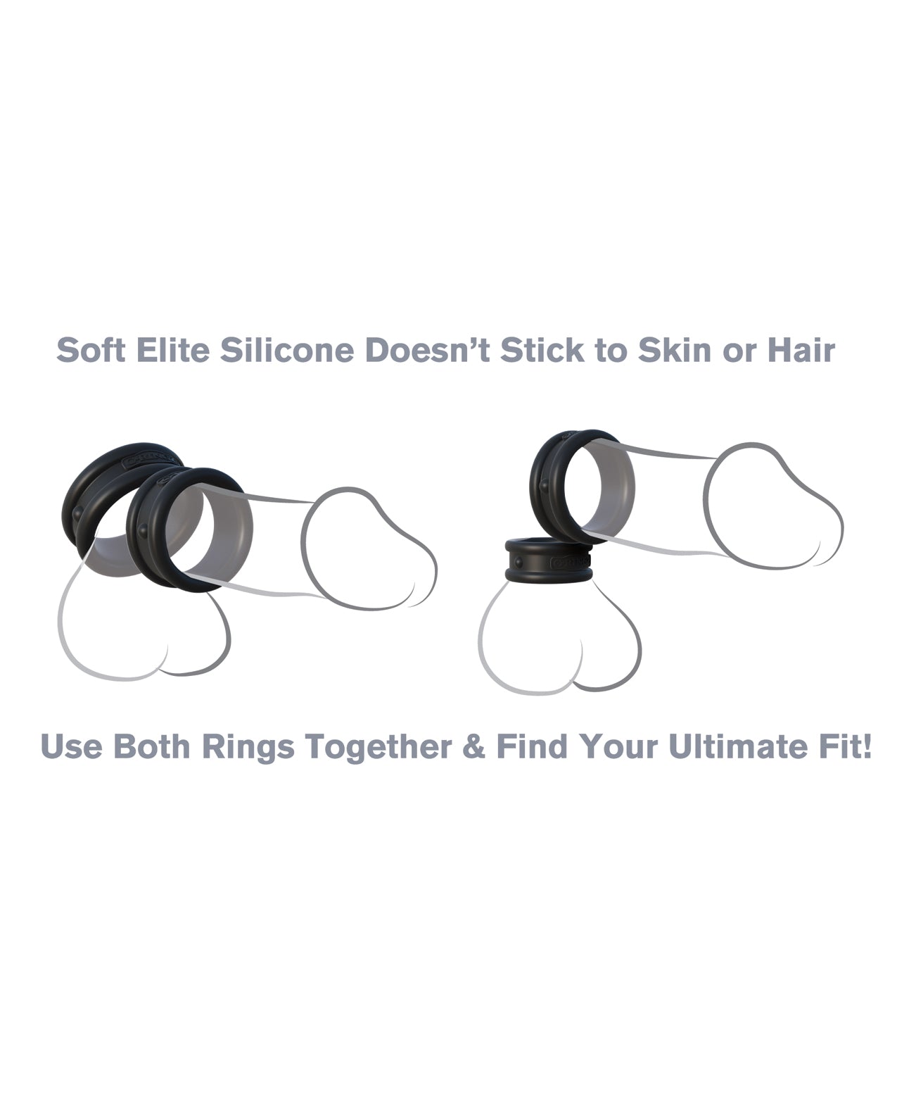 Fantasy C-Ringz Fantasy C-Ringz Max Width Silicone Rings - Black - Image 4