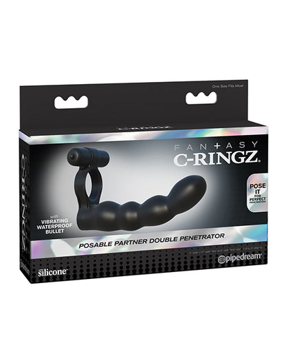 Fantasy C-Ringz Fantasy C-Ringz Posable Partner Double Penetrator - Black