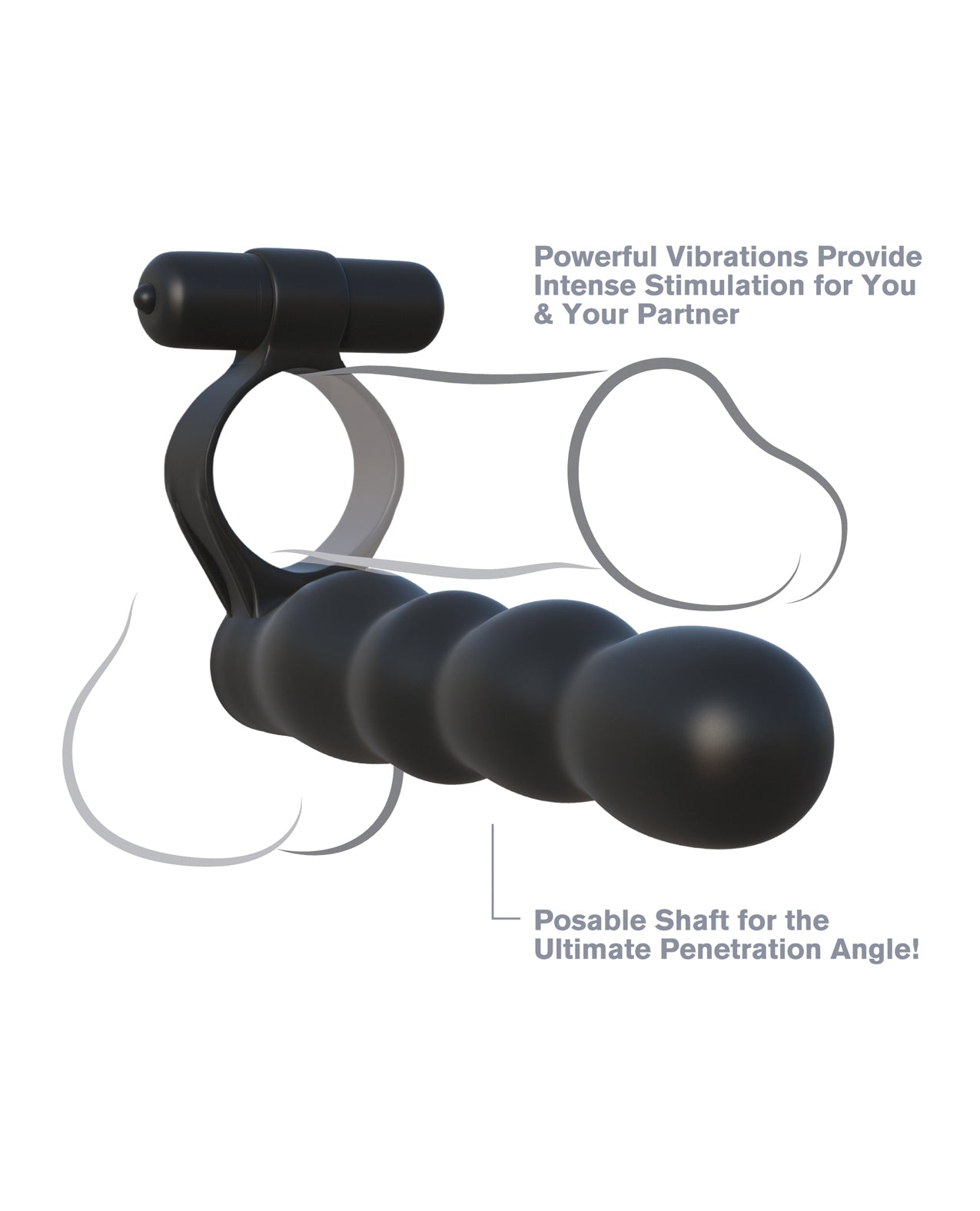 Fantasy C-Ringz Fantasy C-Ringz Posable Partner Double Penetrator - Black - Image 5