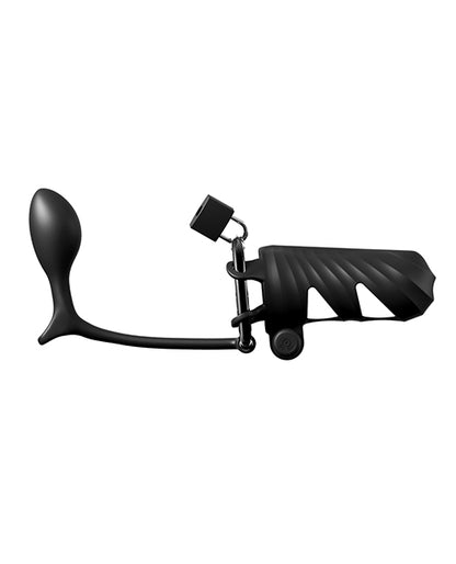 Fantasy C-Ringz Remote Controlled Vibrating Cock Blocker w/Ass-Gasam Plug - Black