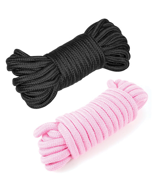 Plesur Cotton Shibari Bondage Rope 2 Pack - Black/Pink