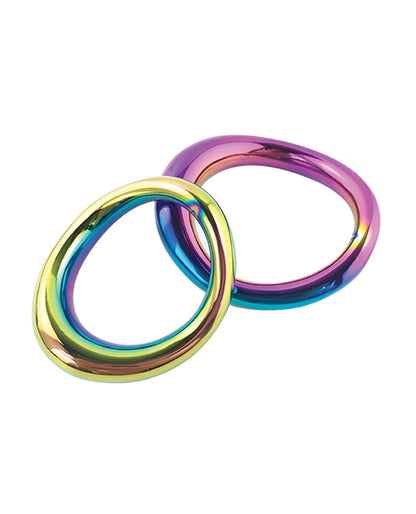 Plesur Plesur 1-3/4" Metal Cock Ring - Rainbow - Image 2