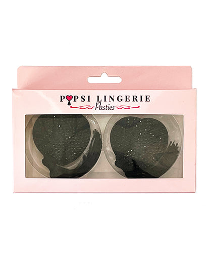Popsi Lingerie Diamond Reusable Tassel Pasties - Black O/S - Image 2