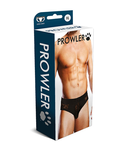 Prowler Lace Open Back Brief - Black XL