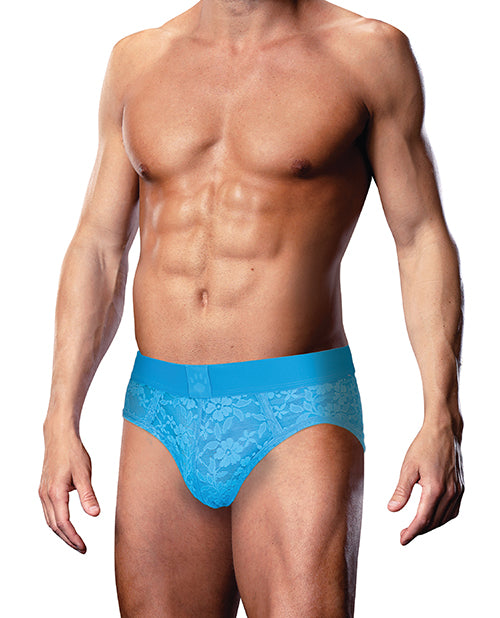 Prowler Lace Open Back Brief - Blue XL