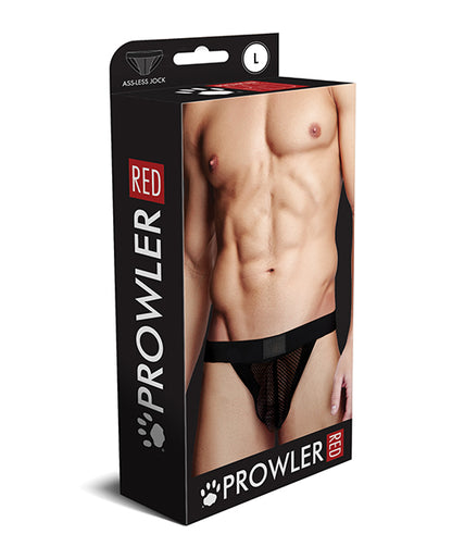 Prowler RED Fishnet Ass-less Jock - Black LG