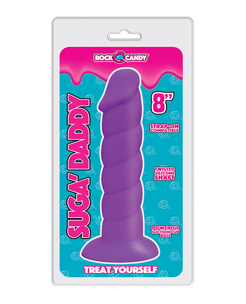 Rock Candy Suga Daddy 8" Silicone Dildo - Purple