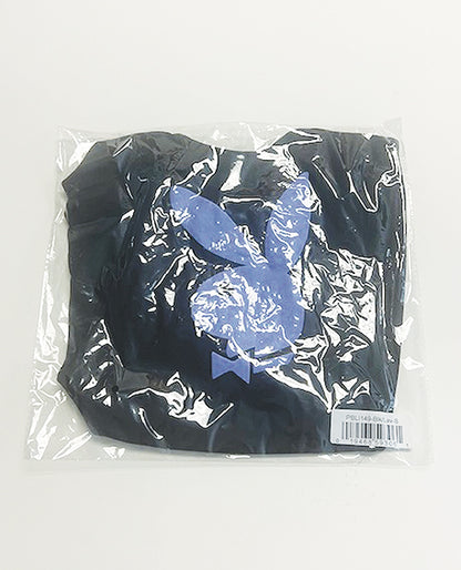 Playboy Scoop Neck Teddy w/Thong Back & Bunny Logo - Black/Lavender 2X