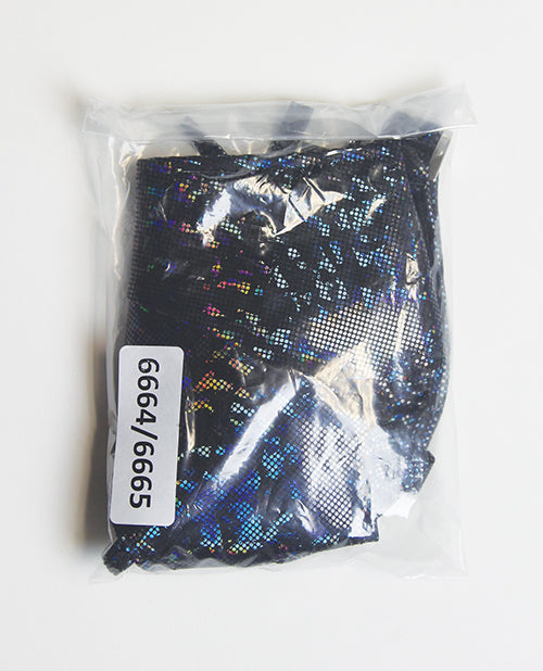 Shimmer Tie Back Tube Top w/Cheeky Panty 2 pc Set - Black Multi-Color O/S