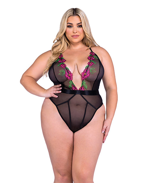 Peony Paradise Teddy - Black 2X