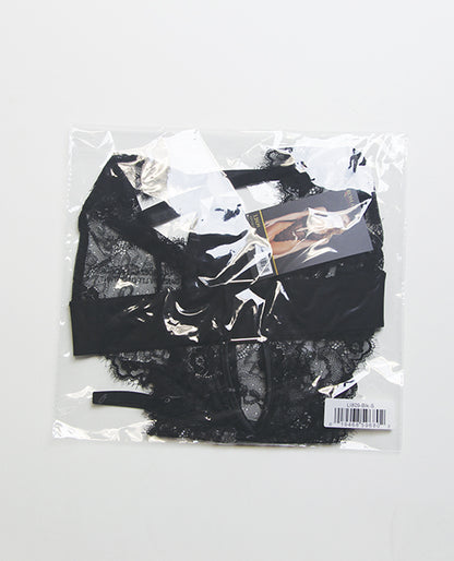 Fever Dream Chantilly Eyelash Lace and Stretch Satin Teddy - Black LG