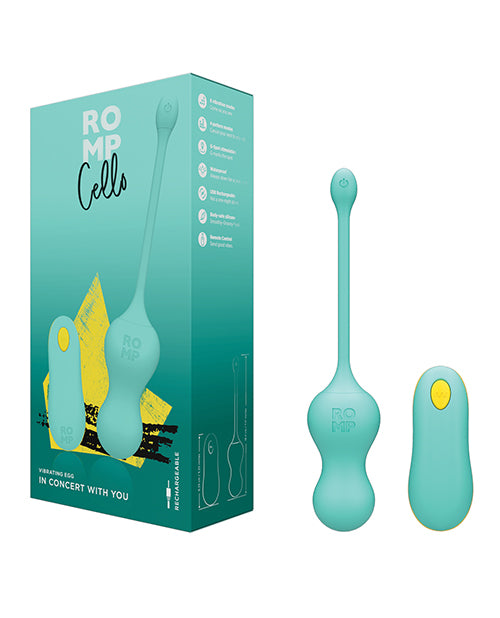 Romp Cello Remote Control G-Spot Vibrating Egg - Blue