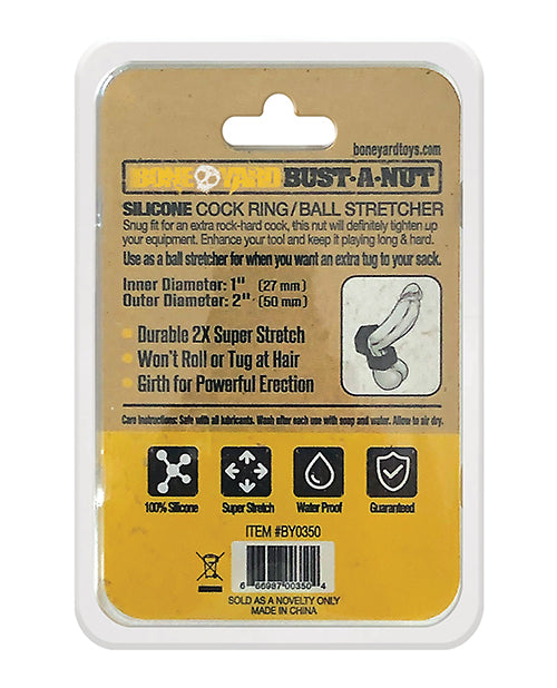 Boneyard Bust a Nut Cock Ring - Black