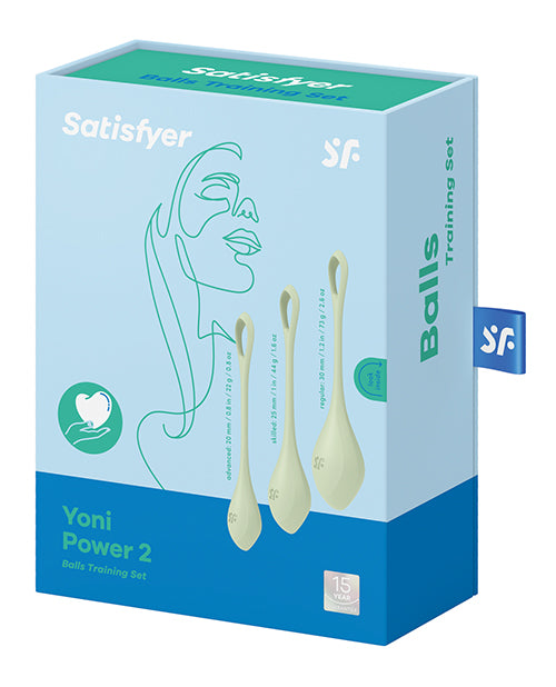 Satisfyer Yoni Power 2 Balls Training Set - Light Green