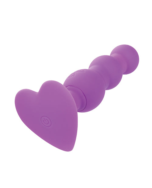 First Time Vibrating Triple Beaded Anal Probe - Purple