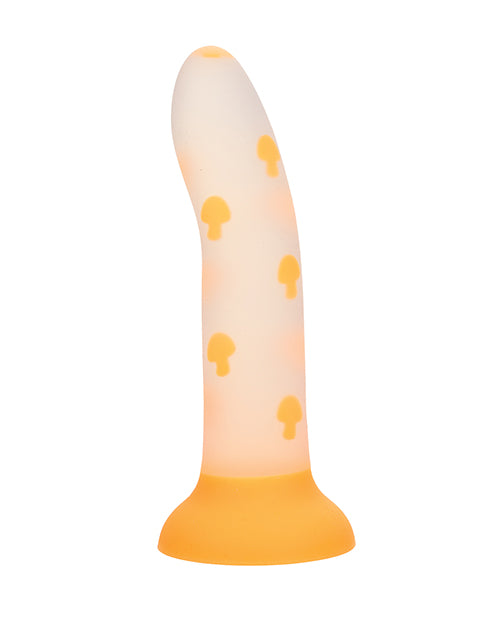 Glow Stick Mushroom Suction Cup Glow-in-the-Dark Dildo - Orange