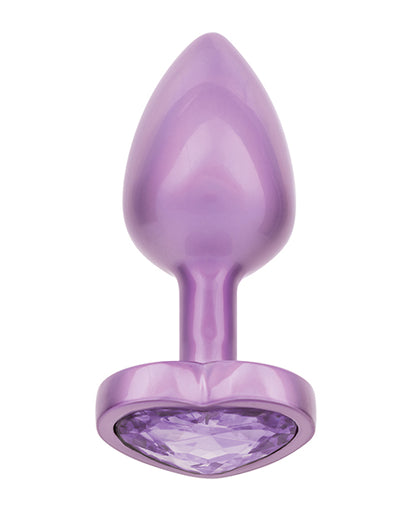 Jewel Amethyst Heart Butt Plug - Small, Purple
